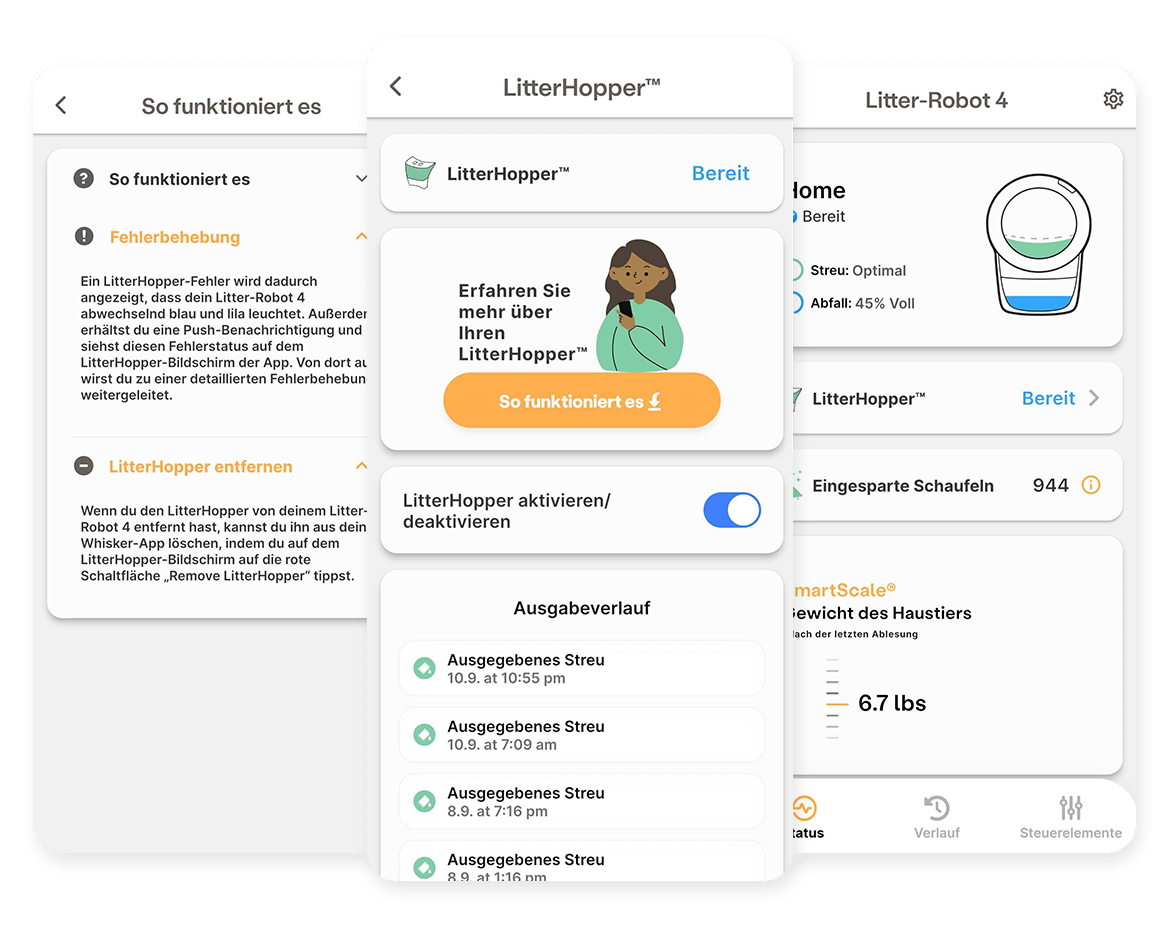 images of hopper in the Whisker APP