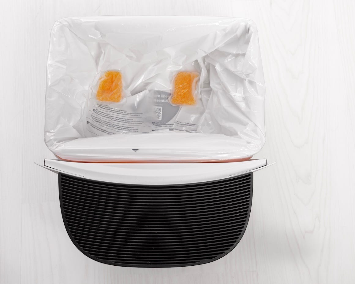 Odortrap Pod on a litter box