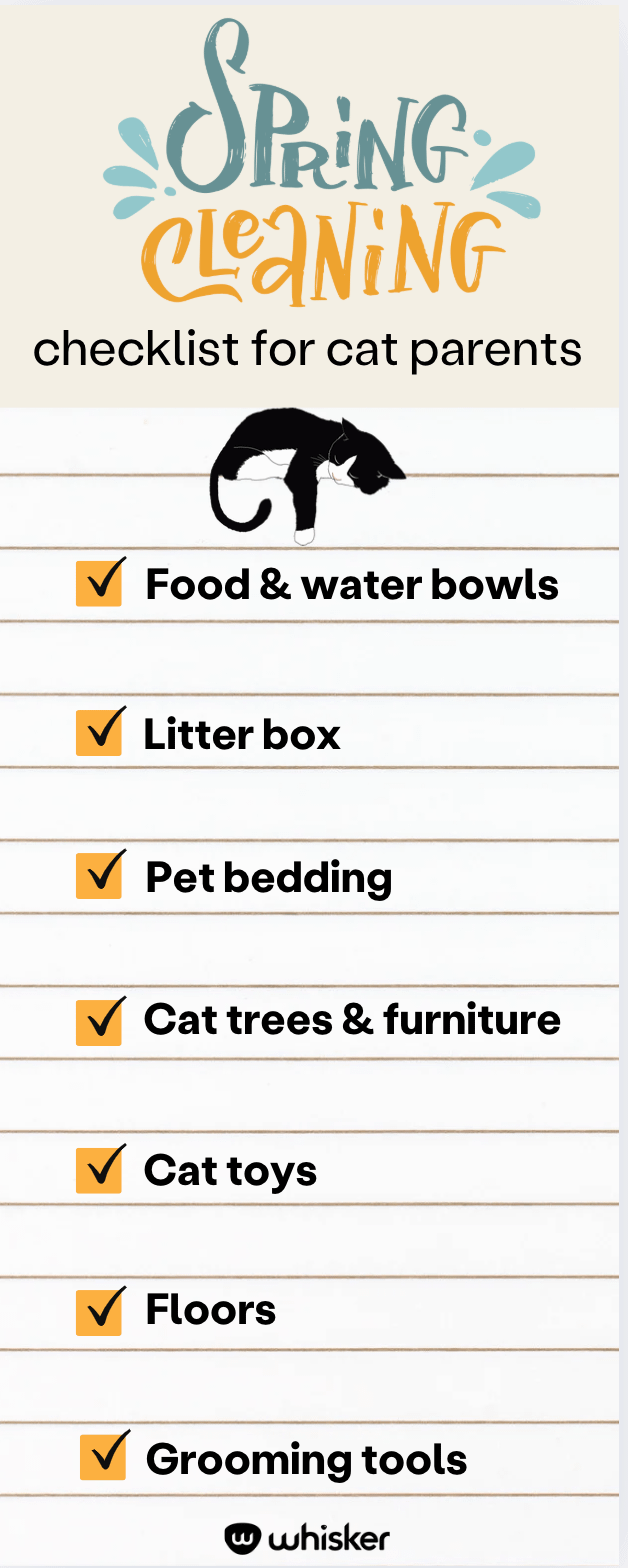 spring cleaning checklist for cat parents infographic