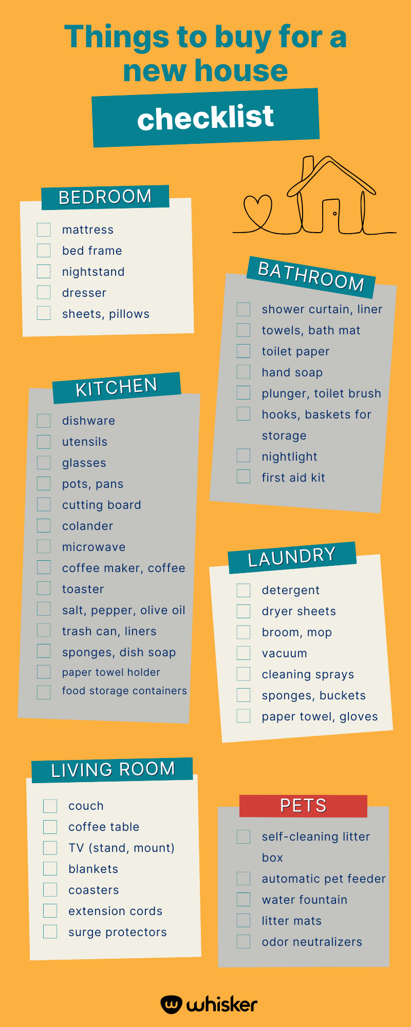 things to buy for a new house checklist infographic