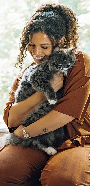 Woman with cat