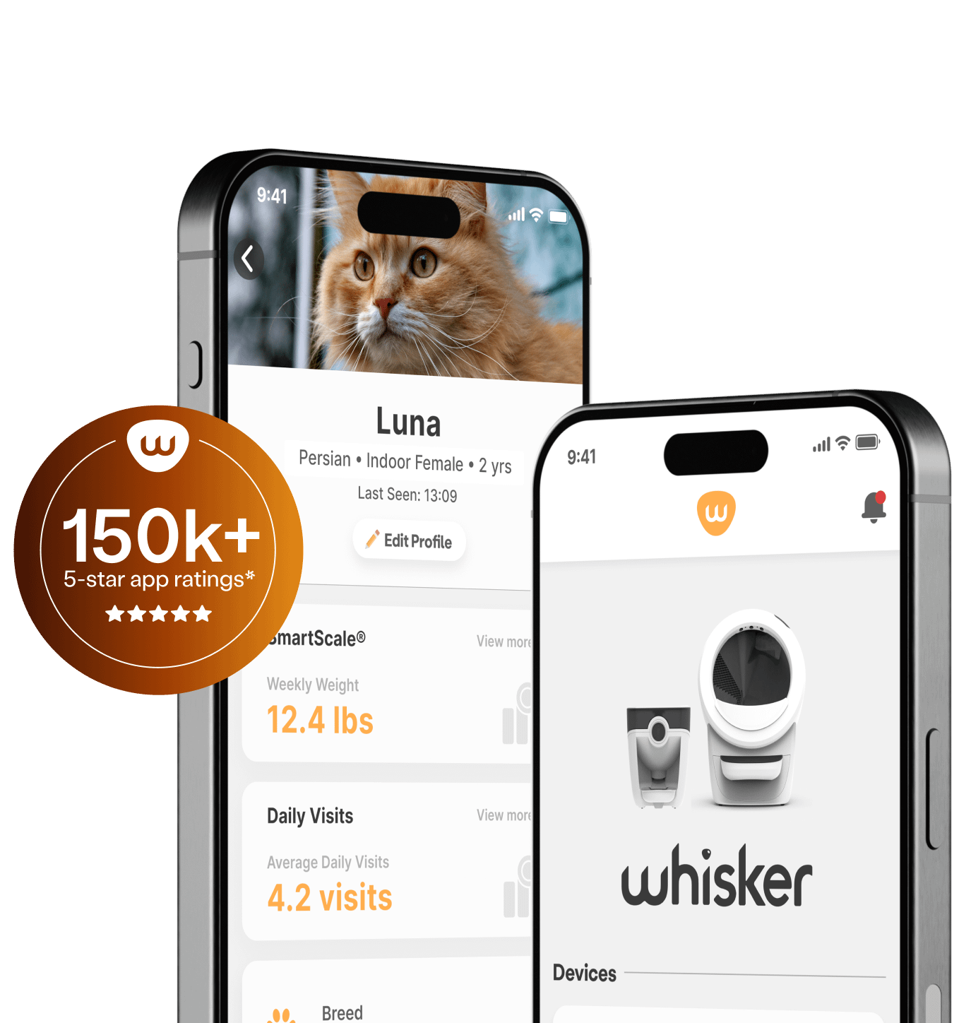 Whisker App screens