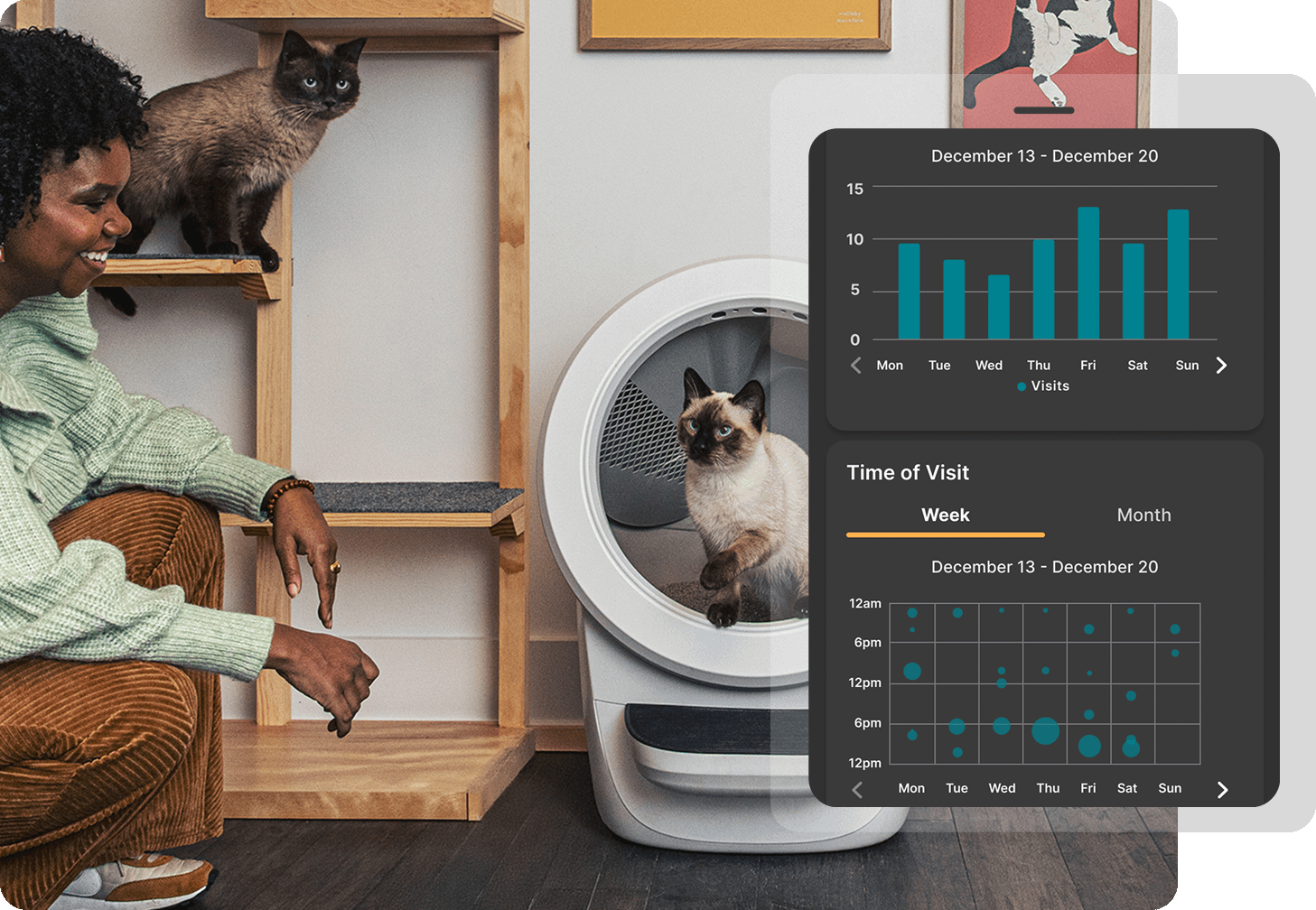 Cat weight chart tracking in the Whisker app