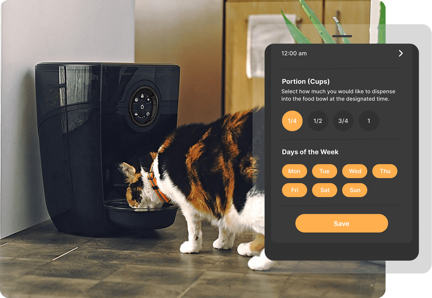 Custom feeding schedule with Feeder-Robot automatic pet feeder