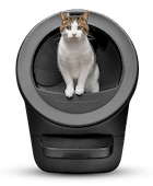tabby cat in white Litter-Robot 5 automatic litter box