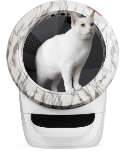 Litter-Robot 4 self cleaning litter box white marble