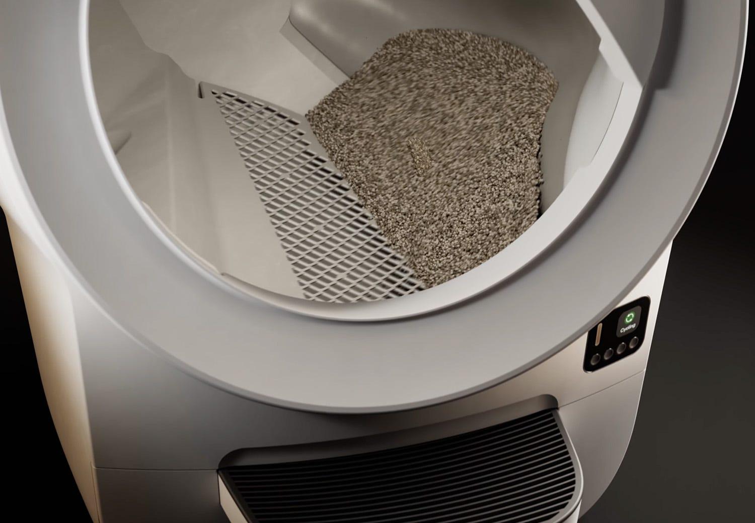 Cat litter being changed