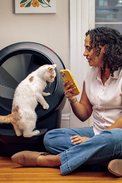 Lori using the Whisker app to control Litter-Robot
