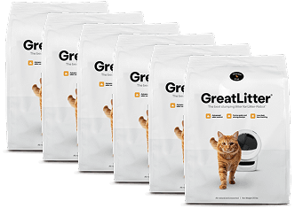 6 bags of GreatLitter premium cat litter for Litter-Robot