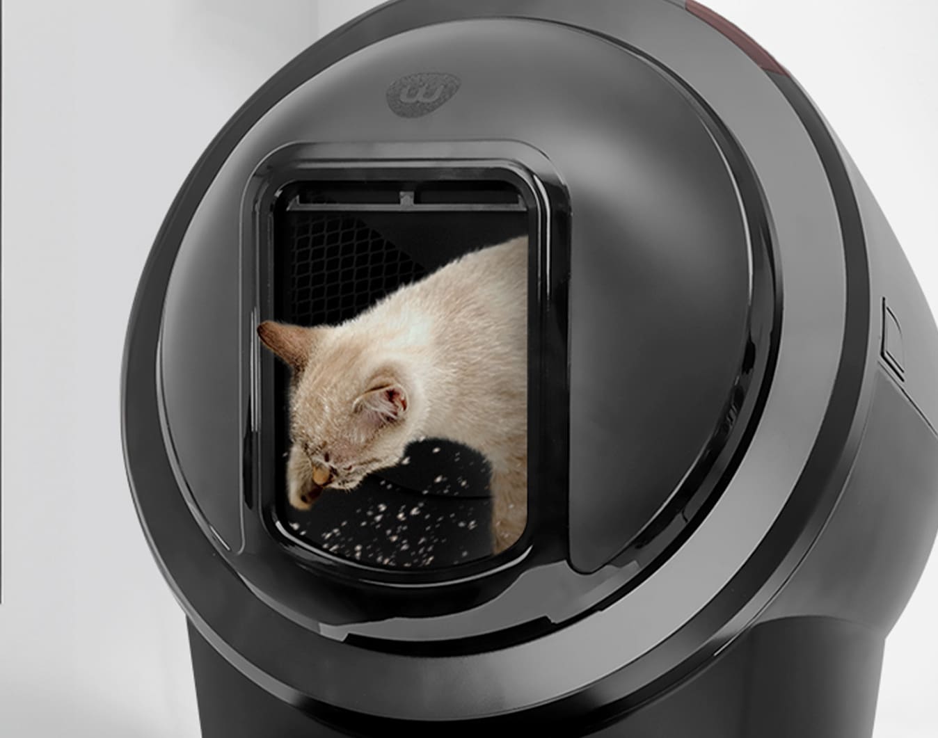 Litter-Robot Shield attached to keep litter contained