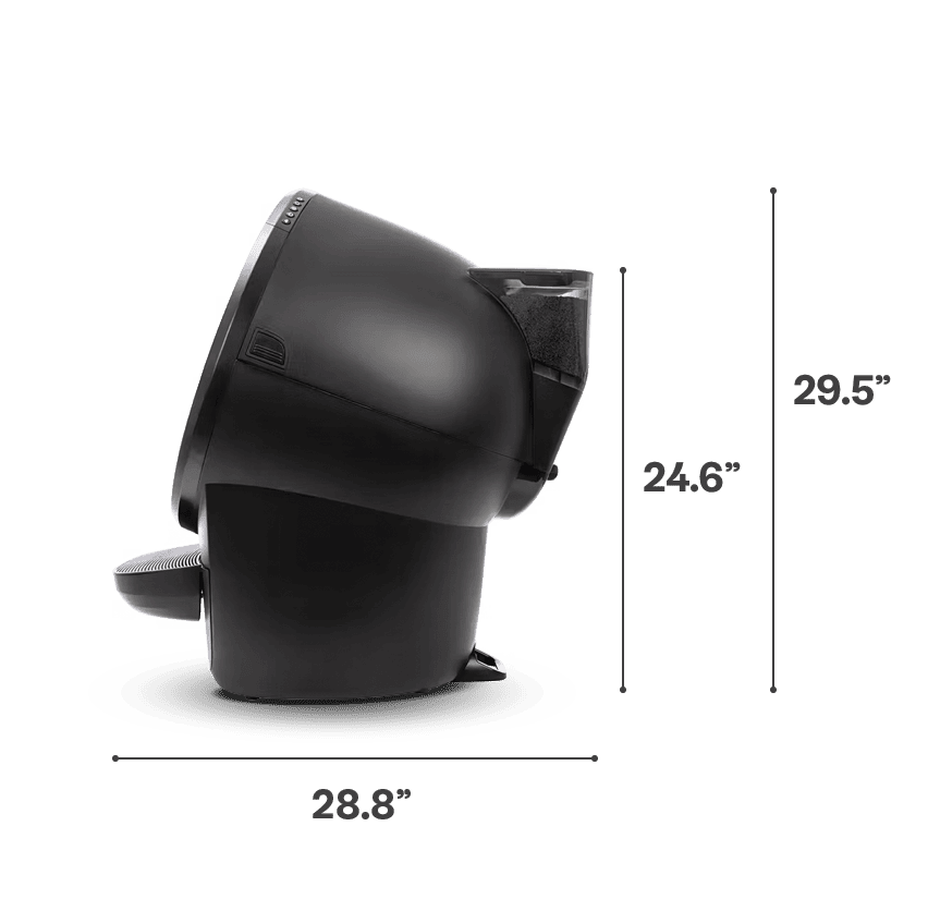 Litter-Robot with LitterHopper dimensions 28.8 in x 29.5 in